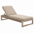 Gartenliege 200 x 70 cm Beige mit Metallgestell und verstellbarer Rückenlehne