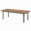 Gartentisch 200 x 90 x 75 cm Holz und Metall Grün Braun - rechteckiger Esstisch für Außenbereiche