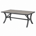 Gartentisch 180 x 90 x 74 cm Metall Kunststoff Grau Holzoptik modern