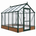 Gewächshaus 190 x 190 x 200 cm Aluminium Polycarbonat Grün freistehend mit Drehtür