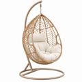 Hängesessel 105 x 95 x 195 cm aus Rattan und Metall in Naturbeige mit Gestell